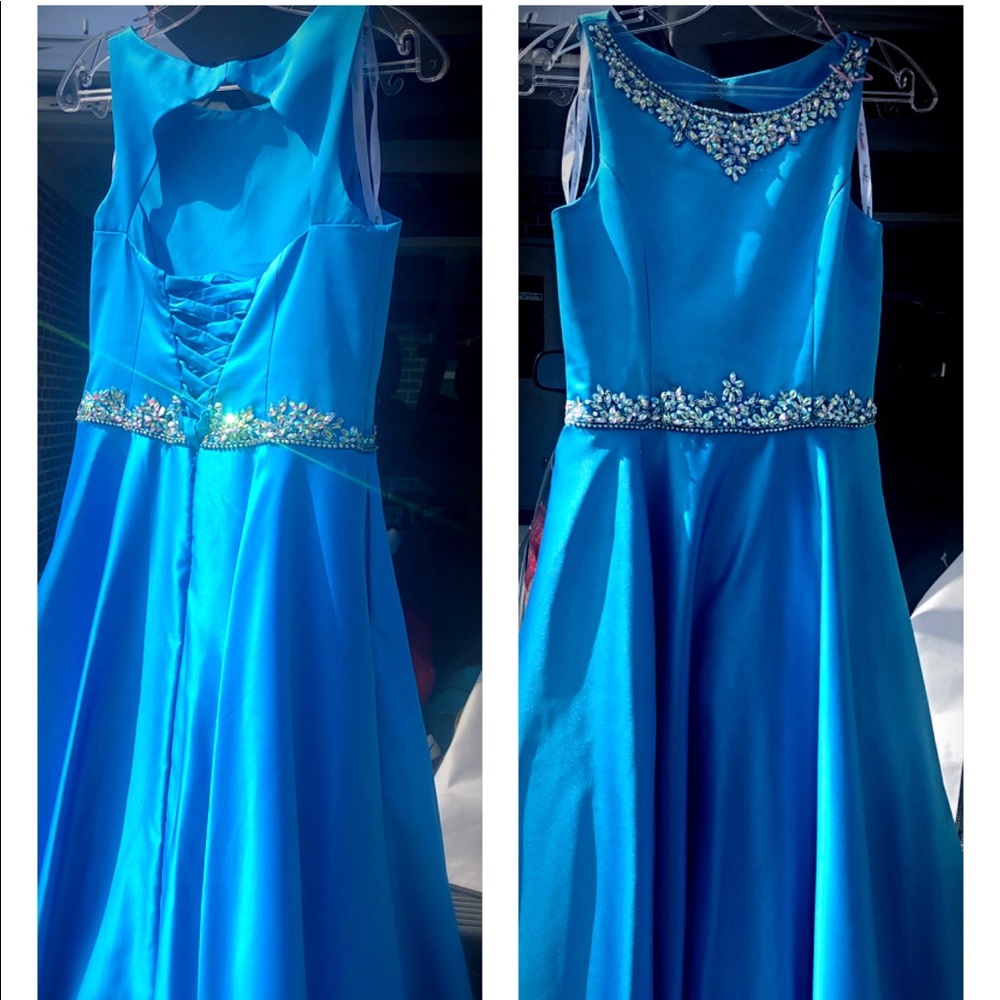 Tiffany Dress...Turquoise satin
